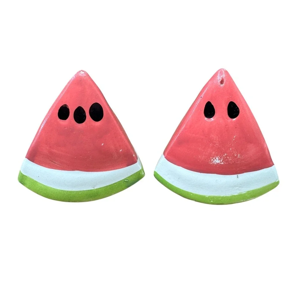 LOOMCO 1993 Watermelon Slice Salt & Pepper Shakers Ceramic‎ Vintage